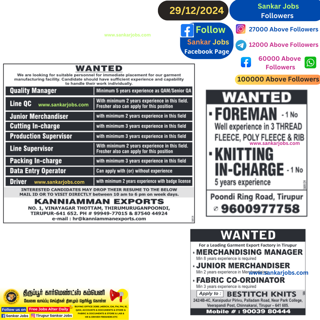 Garment Jobs