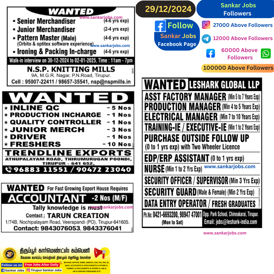 Garment Jobs