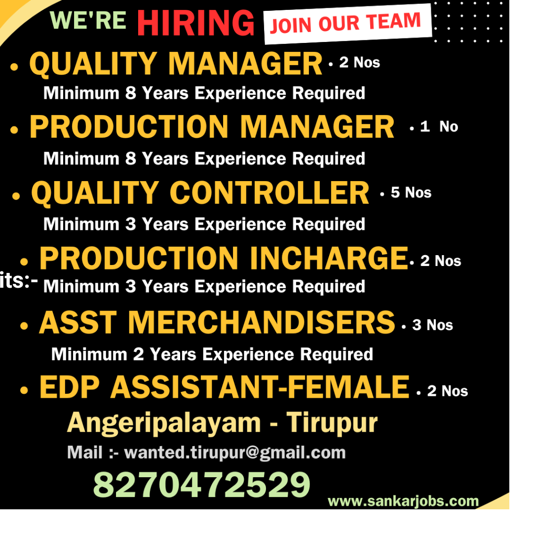 Garments Jobs