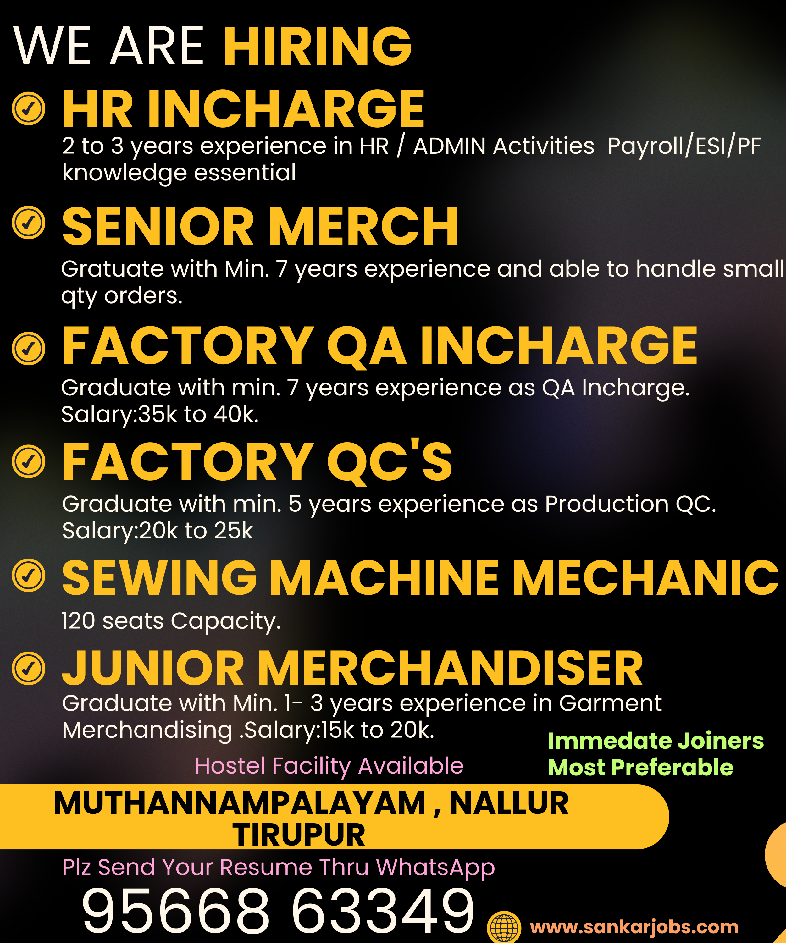 Garment Jobs