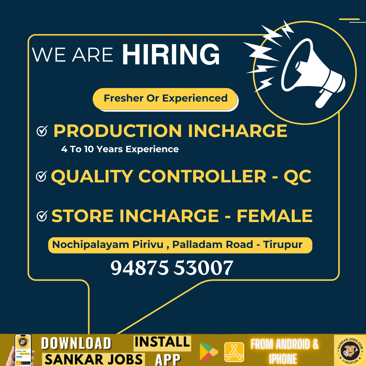 Garment jobs