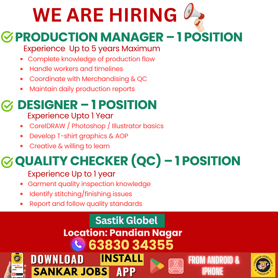 Garment jobs