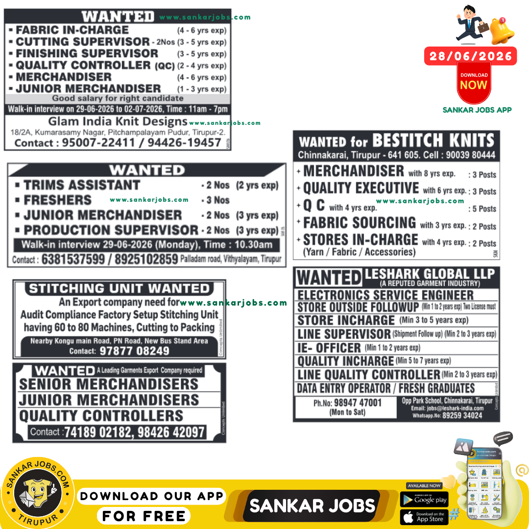 Garment Jobs