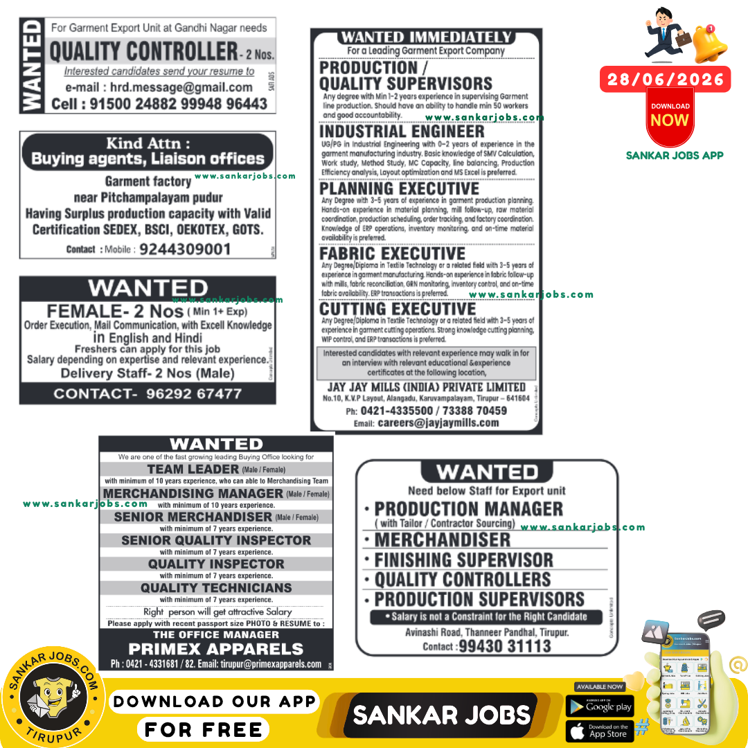 Garment Jobs