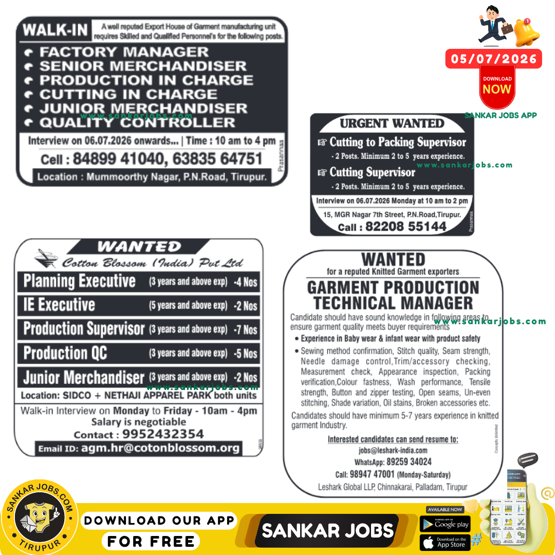 Garment Jobs
