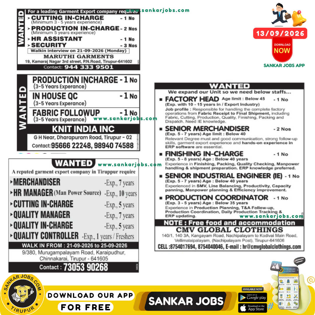 Garment Jobs